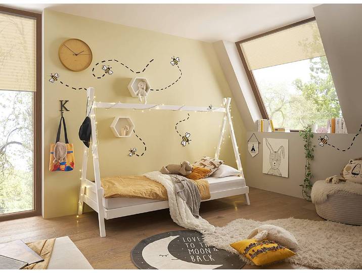 Massives Zeltbett Soyeo 90 x 200cm Weiß