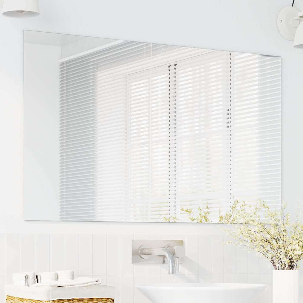 Metro Wall Mirror Tempered Glass Modern Living Room Bathroom Decor For Indoor 60 cm H x 100 cm W
