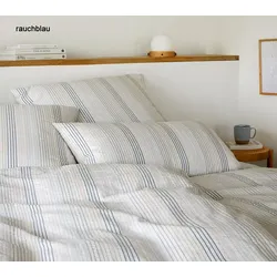 Elegante Bettwäsche Dueodde - 135x200 cm + 40x80 cm	rauchblau