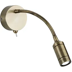 LED Wand Lampe Edelstahl Leuchte Messing Antik Arm Beweglich Schlaf Zimmer Büro