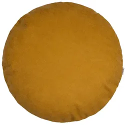 KISSENHÜLLE Rund FarbTon Chenille-Haptik curry-gelb 60 cm Ø