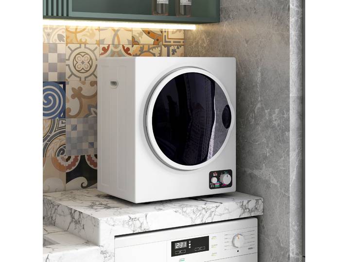 HOMCOM Sèche-Linge Portable 850W Acier 49x40.5cm