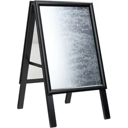 Kundenstopper SOLID-STOP A3 Outdoor, 25 mm Profil, Gehrungsecken Hochformat | schwarz, Aluminium