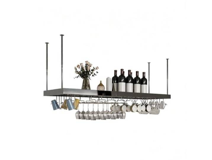 Cenz-888 Weinregal Hängendes Weinregal An Der Decke Lagerung von Restaurants und Bars(Silver,XL)