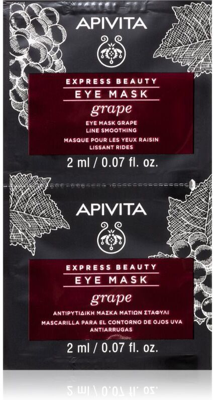 Apivita Express Beauty Line Smoothing Eye Mask Grape eye mask with smoothing effect 2 x 2 ml
