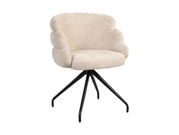 Drehbarer Design Stuhl „Kayla“ mit Armlehnen Beige Richmond Interiors