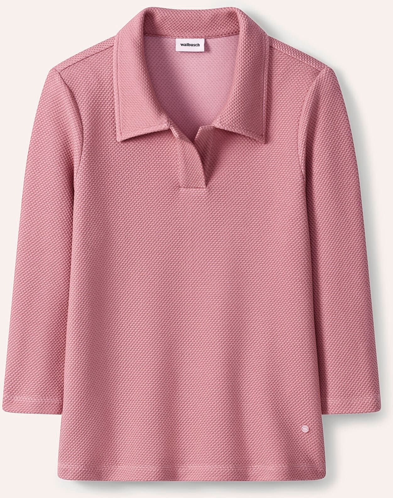 Walbusch Struktur Polo, #normale Größen, Farbe Rosa, 50, hautsympathisch figurschmeichelnd Damen