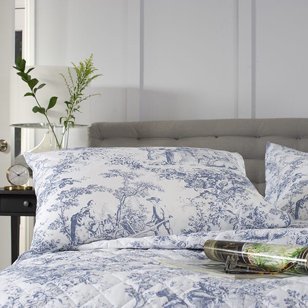 The Lyndon Company Toile De Jouy Housewife Pillowcase Pair Blue
