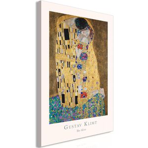 Artgeist Wandbild Gustav Klimt - Der Kuss, Leinwand, Hochformat, 60x90cm