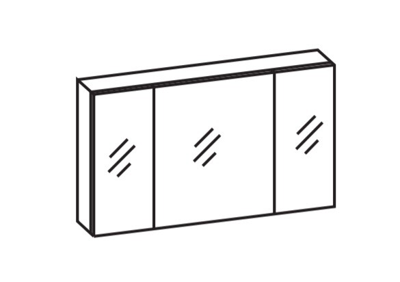Artiqua Spiegelschrank , Anthrazit Glanz, 070-SET-6-12-51 070-SET-6-12-51