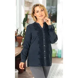 Baumwoll-Bluse in marine in Größe 38 von DW-Shop, Marine, 38
