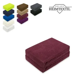 EXKLUSIV HEIMTEXTIL Frottee Spannbettlaken Marke Doppelpack 90 x 200 cm Bordeaux