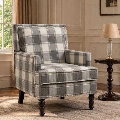 GREATPLANINC Classic Nailhead Trim Accent Chair with Turned Legs