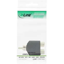 INLINE Audio Adapter, Cinch Stecker an 2x Cinch Buchse