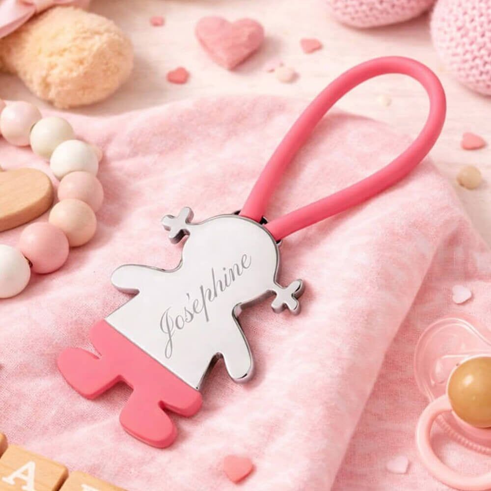 Ocadeau Porte clé fille rose