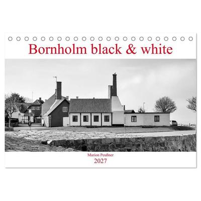 Bornholm black & white (Tischkalender 2027 DIN A5 quer), CALVENDO Monatskalender