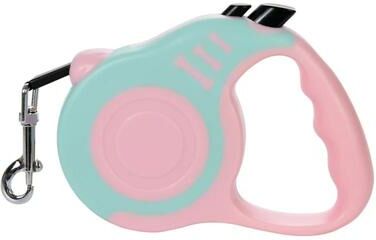 Uplift Essentials Automatic Retractable Dog Leash 10 Ft & 16 Ft High Tensile Nylon Lead For Small & Medium Pets pink Blue 10 Ft (3m)