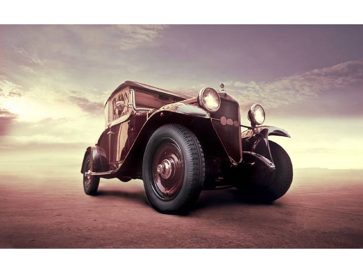 Fototapete PAPERMOON Posing Oldtimer , bunt, B:1,5m L:1,11m, Vlies, Tapeten, Fototapete