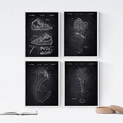 POSTER Set mit 4 Schwarz KLETTERN Patenten A4 Rahmenlos