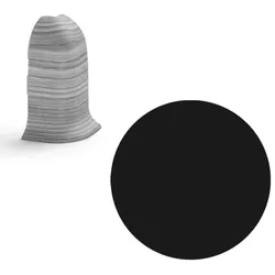 Äußere ecke für Sockelleiste Naturel schwarz glatt, PVC Länge 0,5 cm, Kantenhöhe 56 mm, NATNGTZ15