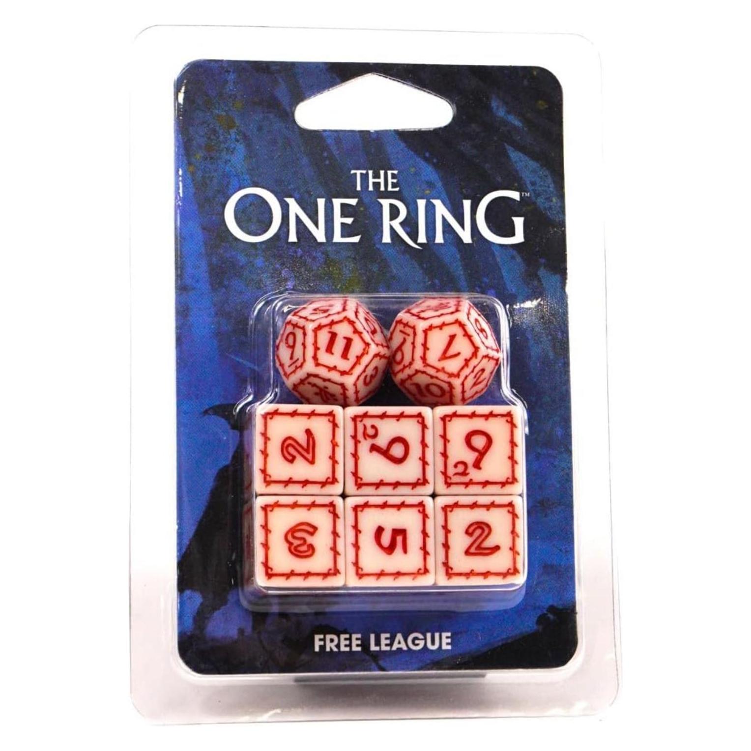FreeLeague The One Ring RPG White Dice Set (FLF-TOR006-7350105220470)