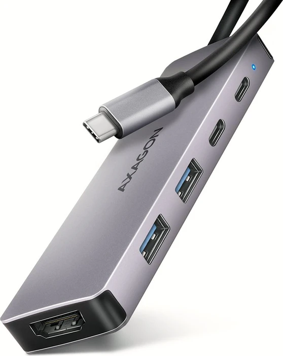 AXAGON HMC-5H60 5-in-1 Hub, USB-C 5Gbps, 2x USB-A, 1x USB-C, HDMI 4k/60Hz, PD 100W, USB-C Kabel 15cm