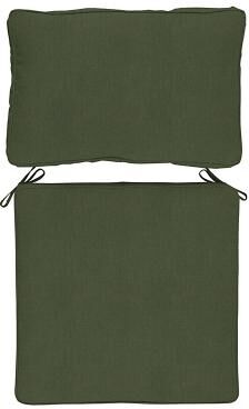 Replacement Seat and Back Cushion with Zipper - 26x42 - Box Edge, Canvas Fern Sunbrella - Ballard Designs