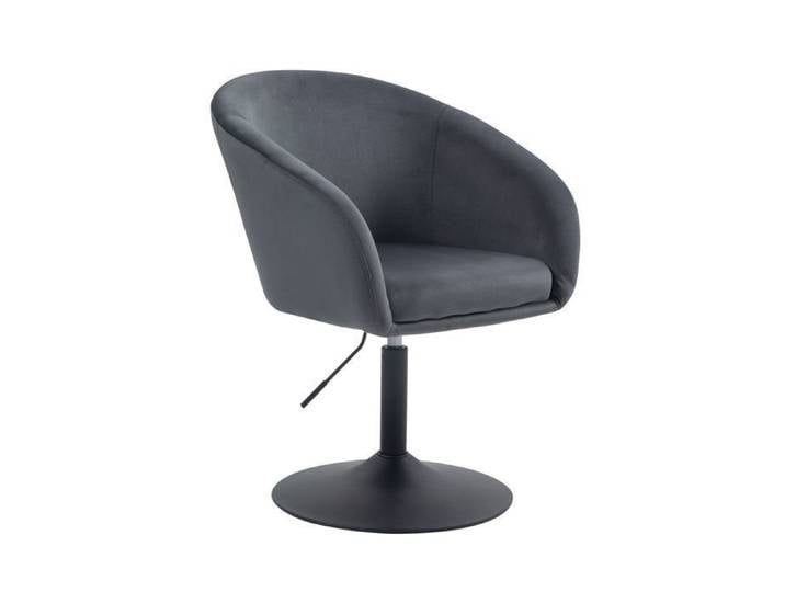 SVITA JAMAIKA Fauteuil lounge Fauteuil cocktail pied assiette avec accoudoirs velours gris foncé