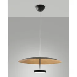 Fabas Luce Yuko Pendelleuchte 3803-45-294 Goldfarbenes Blattdekor / Schwarz IP20