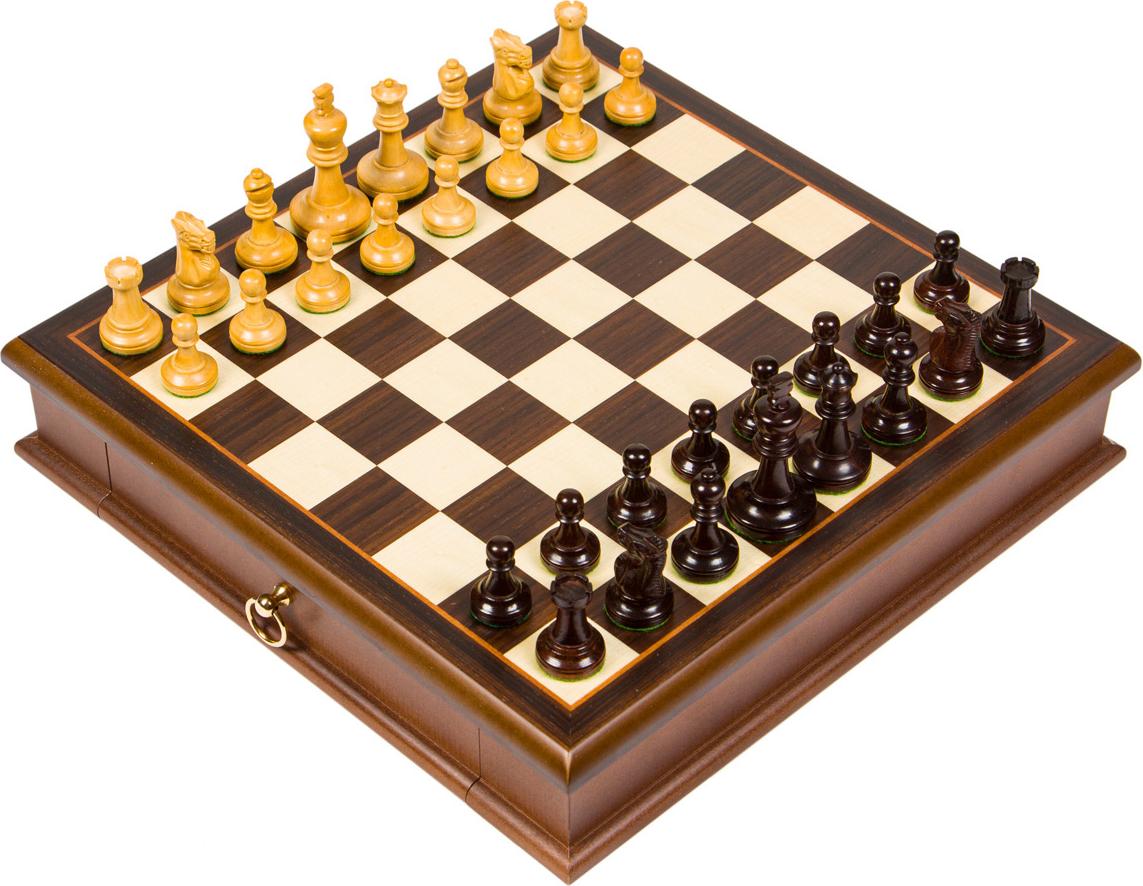 Italfama Schachset aus Rosenholz, 32×32 cm mit Classico Figuren, Italien