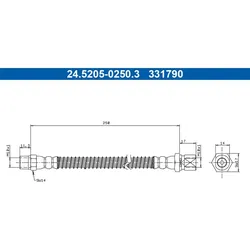 Bremsschlauch ATE 24.5205-0250.3 für Porsche 911 Targa Speedster