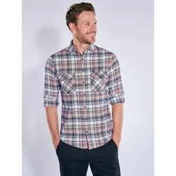 engbers Herren Kariertes Hemd aus Leicht-Flanell Orange regular Haifisch - S