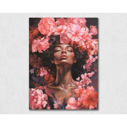 La Casa »Lady im Blumenmeer« Ölbild 90x120 cm