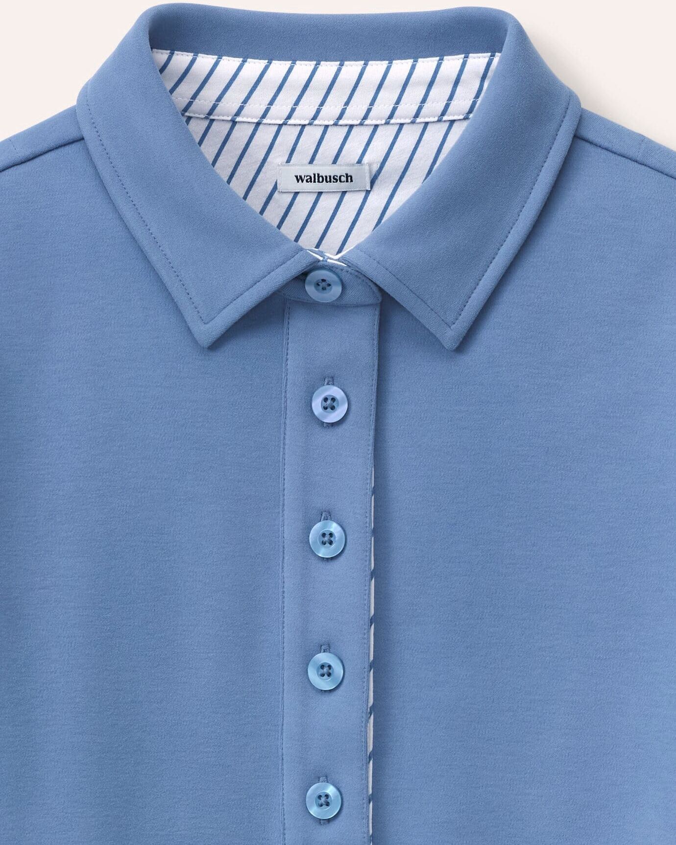 Walbusch Poloshirt aus Baumwolle, normale Größen, Farbe Blau, 44, vielseitig kombinierbar pflegeleicht Damen