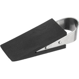 Böttcher-AG Türstopper Premium Türkeil, aus Gummi & Edelstahl, 140 g, für den Boden, extra rutschfest, schwarz, 5 x 3 x 13cm