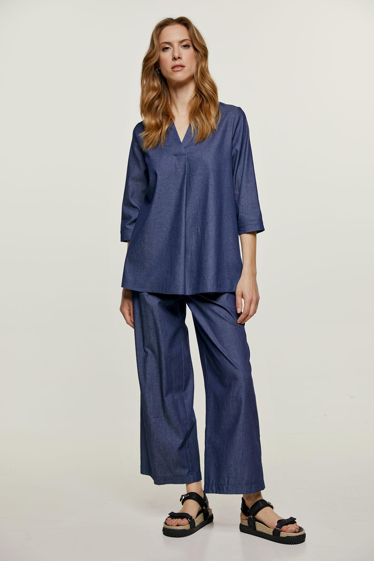 Denim V Hals Top