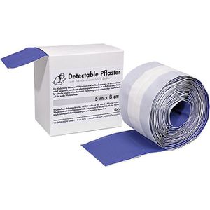 Söhngen Pflaster Detectable 1009990, 1 Rolle, wasserfest, detektierbar, sensitiv, 5m x 8cm
