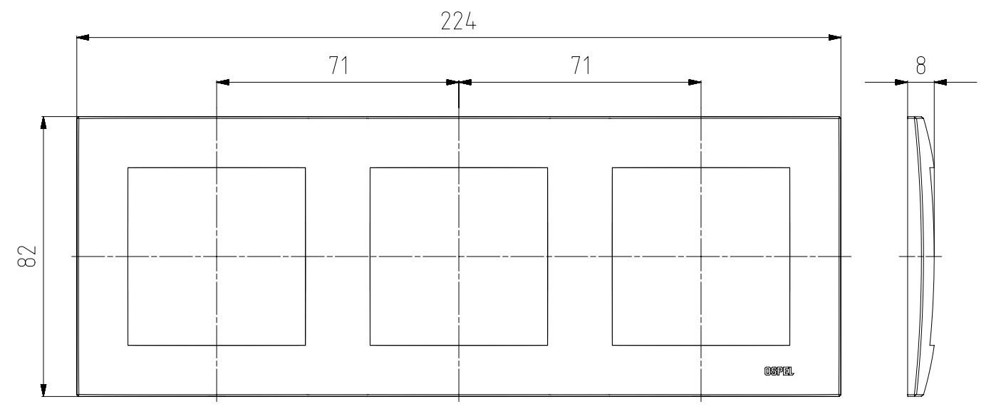 RONA SAPPHIRE drievoudige frame, wit, model R-3Z/00