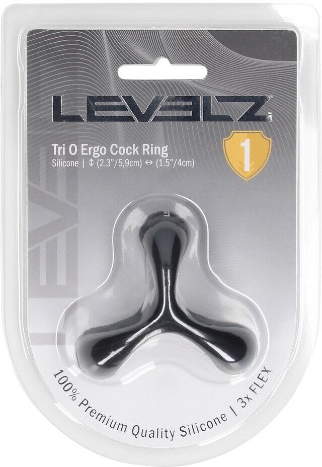 Levelz Tri O Ergo Cockring en silicone - Noir