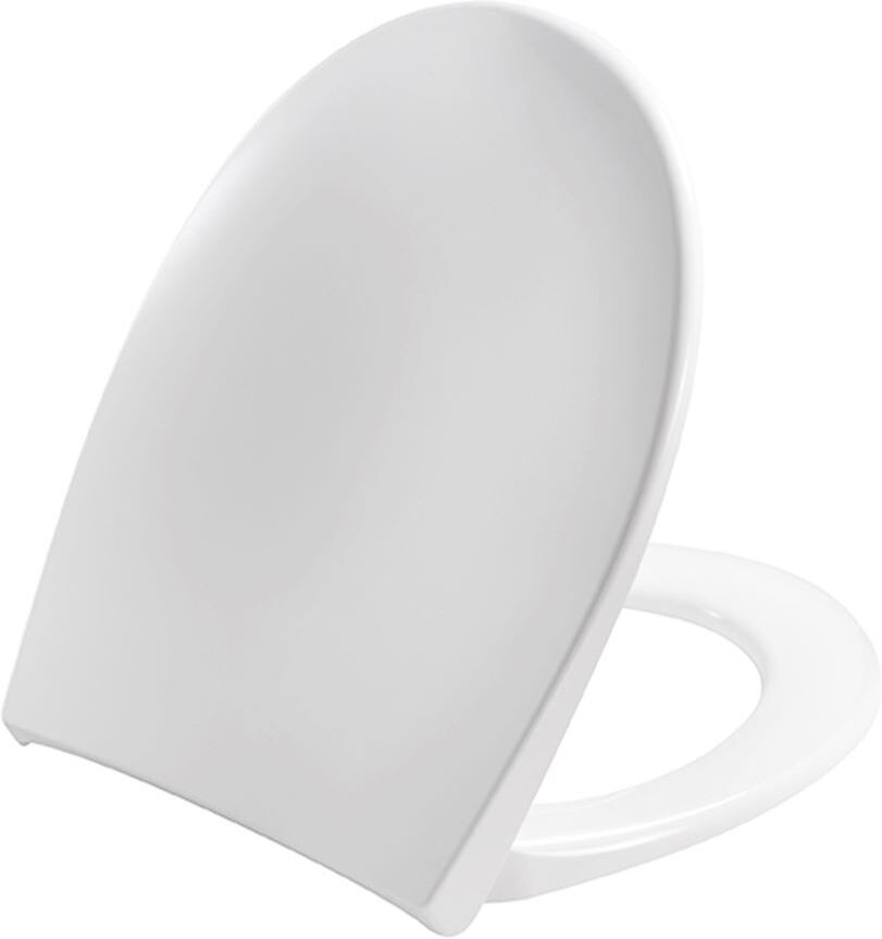 Pressalit WC siège 758000-BL6999 Universal charnière à Universal inclinable BL6, Inox , amovible, blanc, avec couvercle, abaissement automatique
