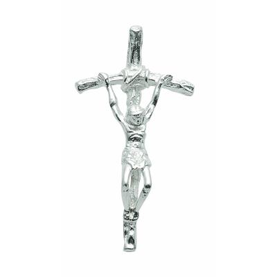 Kreuzkette ADELIA´S "Halskette - Kreuzkette mit Kreuz Anhänger Korpus aus 925 Silber", silber, Halsketten, Damen, Silber 925 (Sterlingsilber), Kreuzkette, Schmuckset mit bis 45 cm stufenlos verstellbarer 925 Silber Halskette