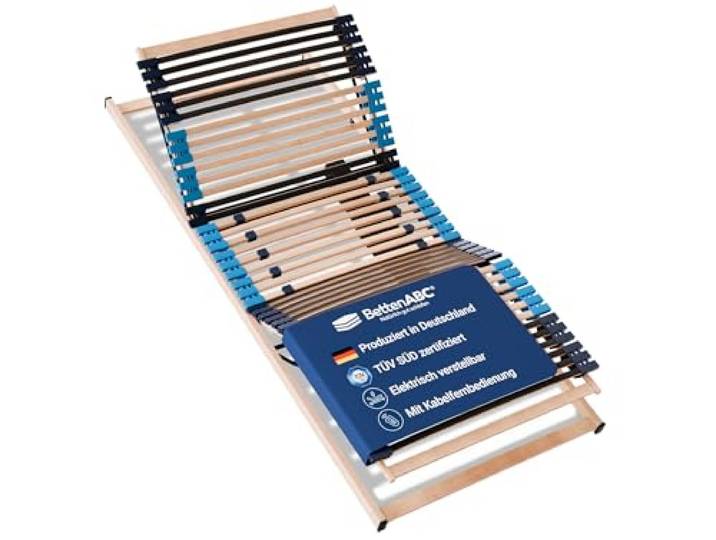 BettenABC - Elektro 7-Zonen-Lattenrost Move - 120x200cm - Elektrische Kopf- & Fußteilverstellung - für alle Matratzen geeignet - 5-fache Härtegradverstellung - Fertig montiert & Speditionslieferung