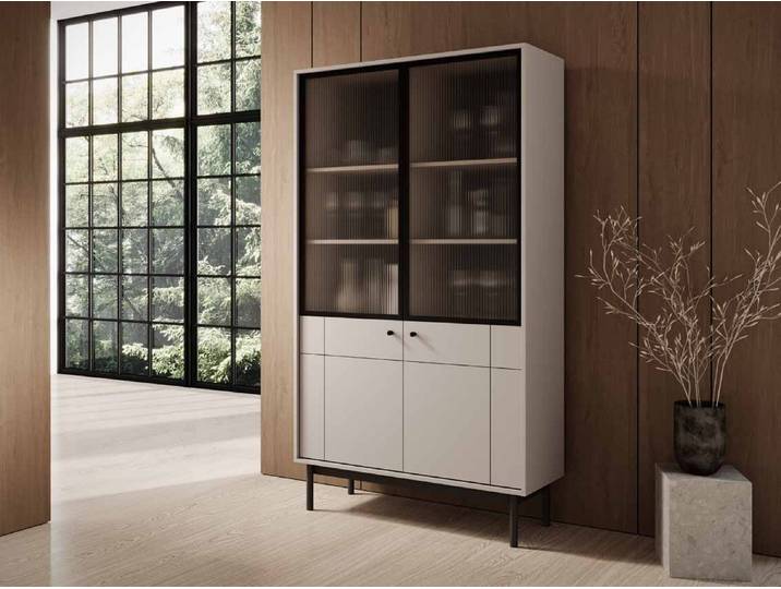 Designer Vitrine Tokyo - Kaschmir - Mit Glas - Luxusbetten24