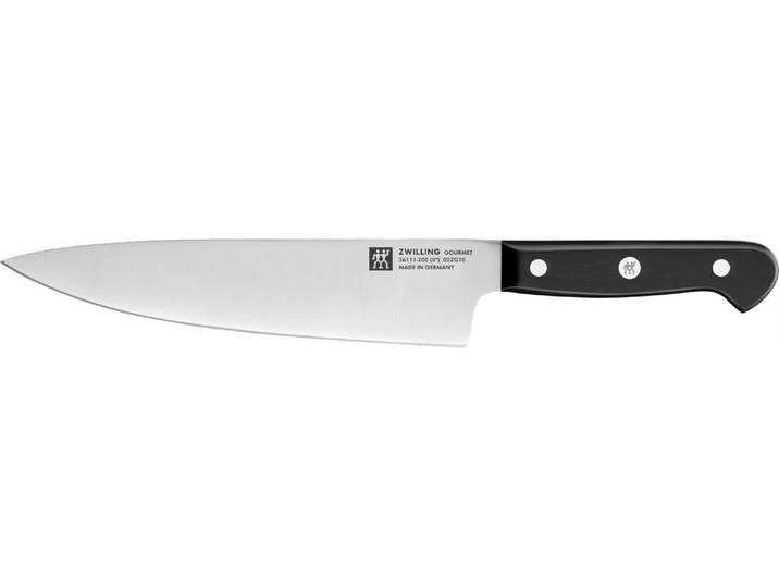 Kochmesser ZWILLING Gourmet 20 cm , schwarz (silberfarben, schwarz), Edelstahl, Stahl, Kochmesser, Kochmesser