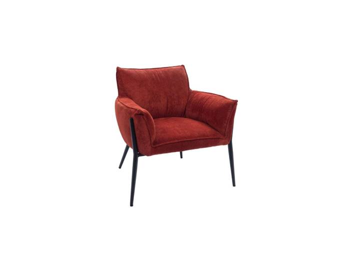 Fauteuil de salon en velours chenille rouge