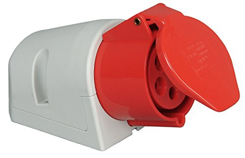 Kopp Wandcontactdoos, 5-polig, 32A, IP44, rood/wit