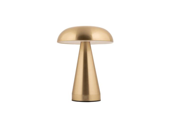 Leitmotiv Tischlampe Rachel Ø 15,5 cm, Goldfarben, Metall, Rund, LED integrated, 15.5x20.5x15.5 cm, Lampen & Leuchten, Innenbeleuchtung, Tischlampen