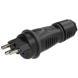 PCE 0323-ss Schutzkontaktstecker Schweizer Standard T23 16A IP55 (schwarz) 0323ss