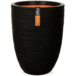 Capi Europe Capi Blumentopf Nature Rib Elegant Niedrig 46 x 58 cm Schwarz KBLR783