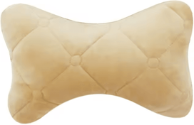 Uplift Curations ComfortDrive Memory Car Neck Pillow Breathable Velvet Headrest Support Cushion For Seat & Sleep beige